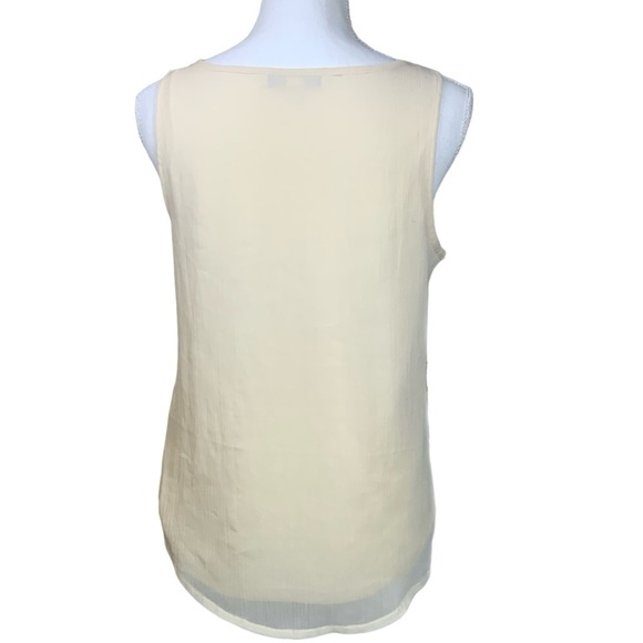 LC Lauren Tank Top Scoop Neck Sparkling Sequined Embellished Cream Blush Tank S - Picture 3 of 16